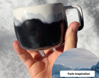 Keramik Tasse 0,2 l - Handgefertigt -  Minimalistisches Design - Handmade Mug- in der Farbe "Fjäll"
