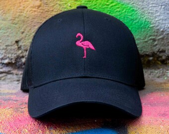 Flamingo - black trucker hat