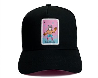 Lucha libre luchador - black trucker hat