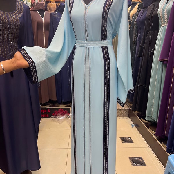 Dubia abaya, kaftan, Farasha, Muslim woman, ladies Jilbab, Women dress, Long sleeves, Long dress, Beautiful abaya, Free shipping size 60, 54