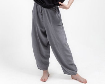 Premium 100% Cotton Pants: Comfy and Stylish Handicraft Cotton Harem Pants, Yoga Pants, Casual Trousers, Hippie Baggy Boho meditation