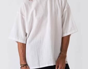 Handmade Cotton Boho Shirt: Relaxed Fit Ethical Top