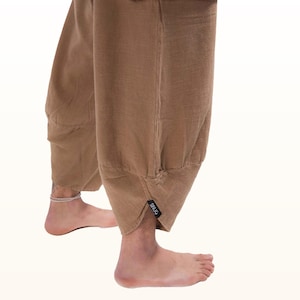 Haremshose Leinenhose Bio Baumwolle und Leinen Mischung: Handgemachte Boho Yoga Meditationshose