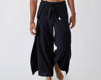 Organic Cotton Pants Men: Handmade Wide Leg Boho Yoga Trousers