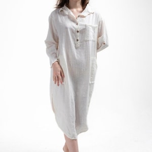 Organic Cotton Maxi Dress: Long Sleeve Boho Cottagecore Caftan