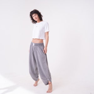 Modern Urban harem pants Comfy handmade silver yoga pants, Boho dream pants image 8