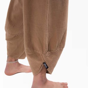 Organic Linen Harem Pants: Handmade Boho Meditation Yoga Trousers