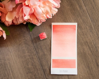 Just Peachy Matte Watercolor Paint | Quarter Pan, Half Pan, Full Pan | Fine Art, Lettering, Journaling, Calligraphy, Gift for Her