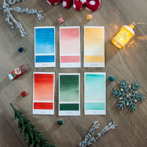 Hello Winter! Watercolor Paint Set | Full Pan, Half Pan, and Quarter Pan | Fine Art, Journaling, Calligraphy, Gift for Her