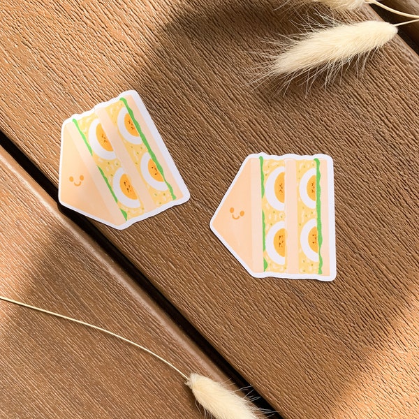 Tamago Sando (Egg Salad Sandwich) Sticker | Asian Food - Regular Glossy, Vinyl Waterproof - Individual Sticker - Planner- Scrapbooking