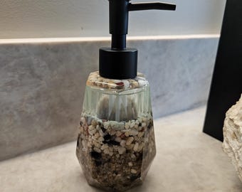 Pebble Rocks Soap Dispenser – Coastal Bathroom Decor