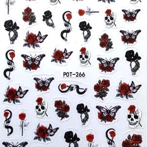Nail Aufkleber Gothic/ POT266/Kreative Nägel Gestaltung / Selbstklebend