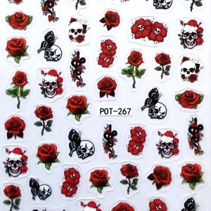 Nail Aufkleber Gothic/  POT267 /Kreative Nägel Gestaltung / Selbstklebend