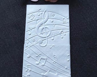 10 pañuelos desechables / Patrón 233A / Pañuelos Lágrimas de Alegría / Detalle para Fiesta / Celebración / Hecho a Mano / Música para Fiestas