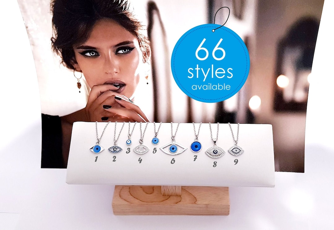 Silver Evil Eye Necklace, Silver Necklace, Evil Eye Charm Necklace for Women, Evil Eye Jewelry