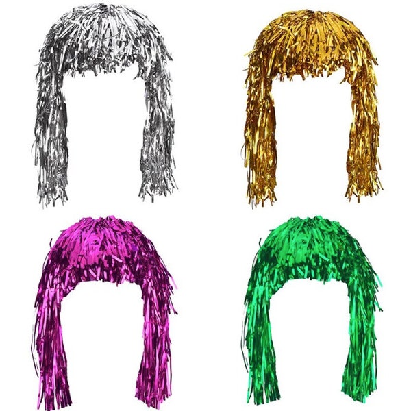 Tinsel Wig Assorted Colours