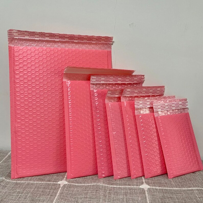 25 Pieces Candy Bubble Mailers Pink Poly Bubble Mailer Self Etsy