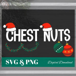 Poitrine Noix SVG | Noix de coco PNG | Pull de Noël moche | Pull de Noël moche pour couple | SVG Noël | Chemises drôles de couples svg png