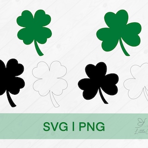 Svg trèfle | trèfle Svg | Svg de la Saint-Patrick | Svg porte-bonheur | trèfle à quatre feuilles svg | clipart de trèfle | feuille de trèfle svg | Saint-Patty png