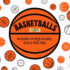Lot de basket-ball SVG | Lot de png de svg de basket-ball | Basket-ball PNG | Fichier de coupe cricut de basket-ball | Sublimation de basket-ball | Clipart basket-ball