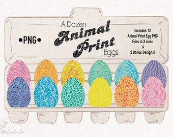 Animal Print Easter Egg PNG Files | Easter basket tag png | Easter egg shirt design png files | Easter Egg Clipart
