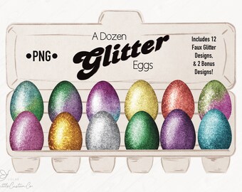 Glitter Eggs PNG | easter eggs png | easter png bundle | easter basket tags | Easter stickers | Easter basket name tag png files