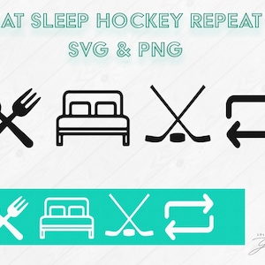 Eat Sleep Hockey Repeat SVG | Eat sleep hockey repeat PNG | hockey svg | hockey png | hockey decal for vehicle | hockey shirt design svg
