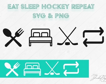 Eat Sleep Hockey Repeat SVG | Eat sleep hockey repeat PNG | hockey svg | hockey png | hockey decal for vehicle | hockey shirt design svg