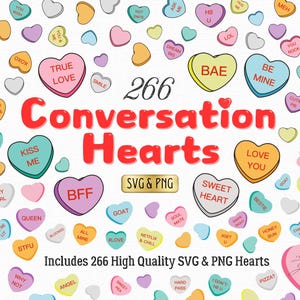 Coeurs de conversation | Bonbons coeurs SVG coupe fichiers | Fichier SVG amoureux de la Saint-Valentin | Coeur de bonbons SVG | Svg de la Saint-Valentin | Fichiers Cricut