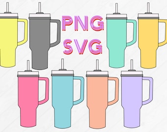 Copa Quencher SVG / Clipart SVG inspirado en la Copa Stanley / Vaso SVG / Svg de moda / Trastorno obsesivo con la copa SVG / Copa Stanley PNG / Paquete SVG