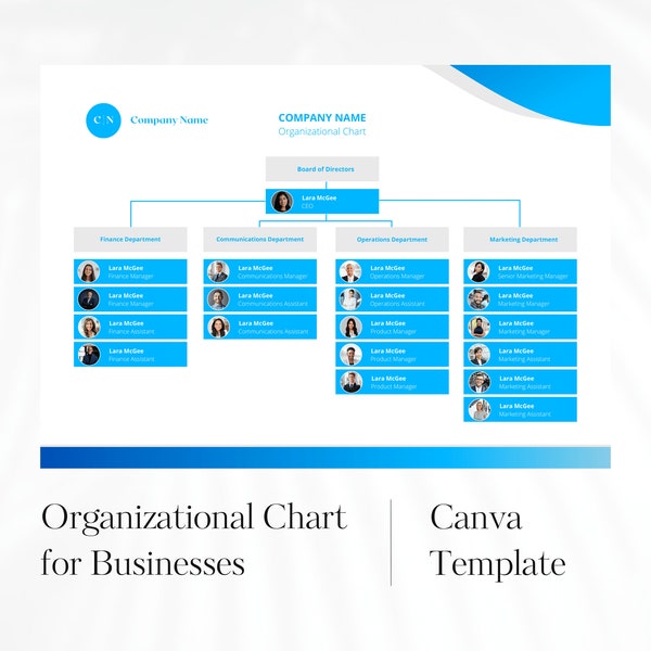 Flowchart Organizational Chart for Business Company Chart Corporate Hierarchy Chart Board of Directors Chart Modern Canva editable