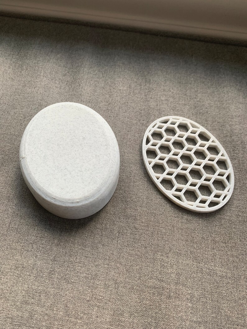 3D Printed Soap Dish Grey Marble Self Draining Etsy