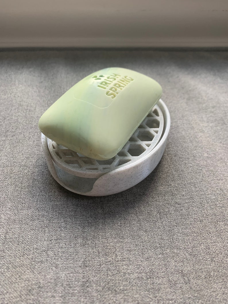 3D Printed Soap Dish Grey Marble Self Draining Etsy