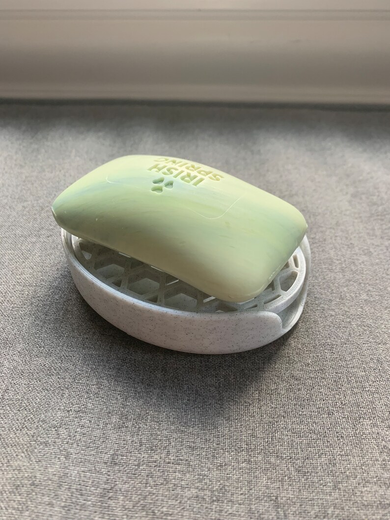 3D Printed Soap Dish Grey Marble Self Draining Etsy