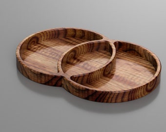 Dual Circle Tray CNC Files | SVG, Dxf, Eps, PDF, Ai