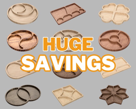 CNC Projects Mega Bundle File, Woodworking Serving Tray Digital File in Dxf, Svg, Eps, Ai and Pdf Formats