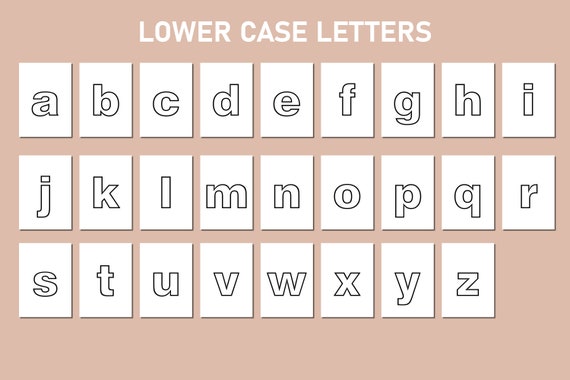 alphabet lower case letters printable pdf a4 letter etsy