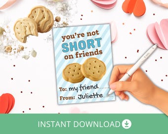 Kleeblätter Cookie Valentine Printable | Pfadfinderin Valentine Dankeschön-Tags (PDF)