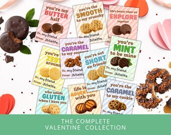 Girl Scout Cookie Valentine Cards | Printable Bundle (PDF)