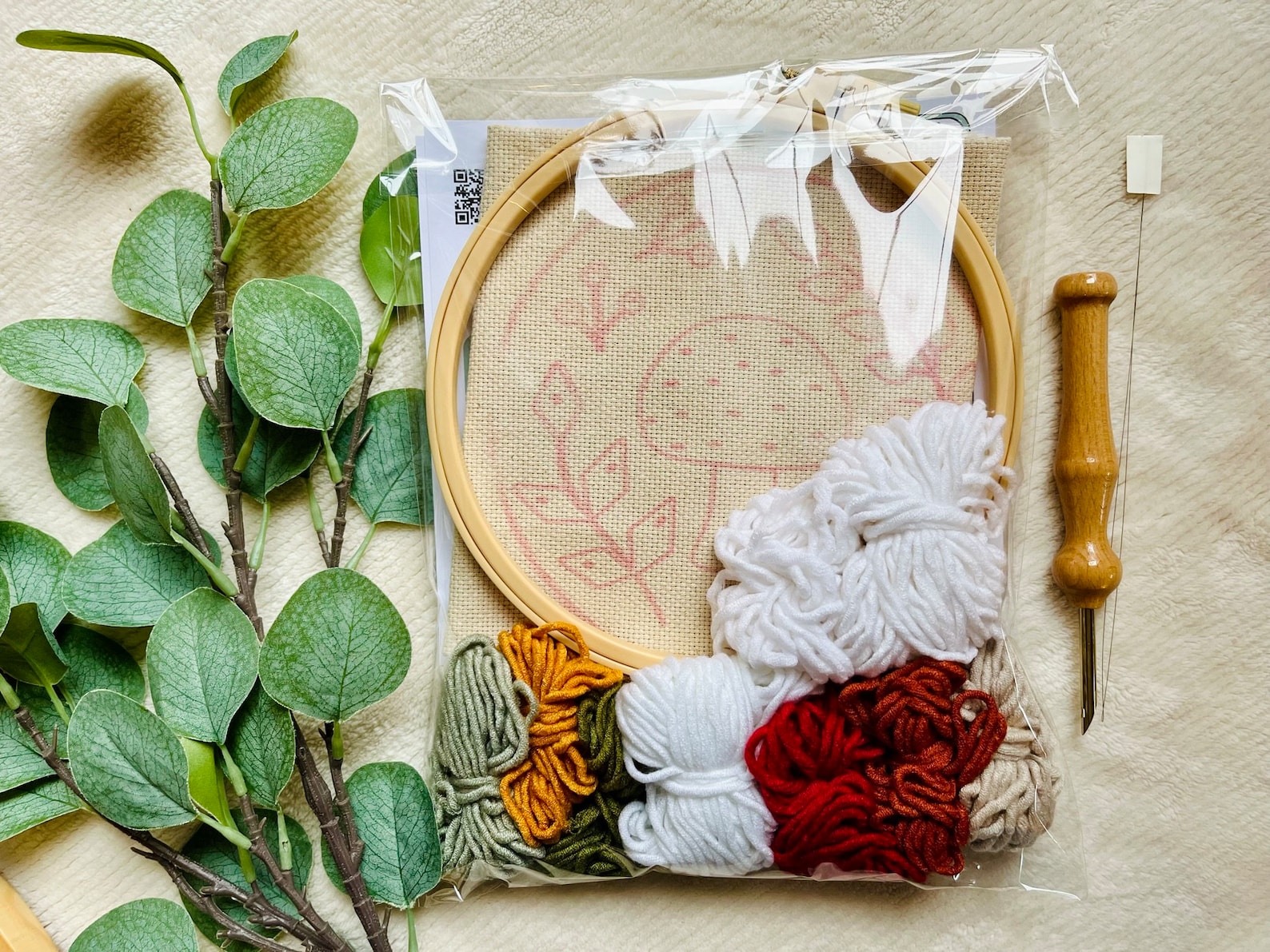 Mushroom Bouquet Punch Needle Kit Beginner Yarn Rug Hooking Etsy