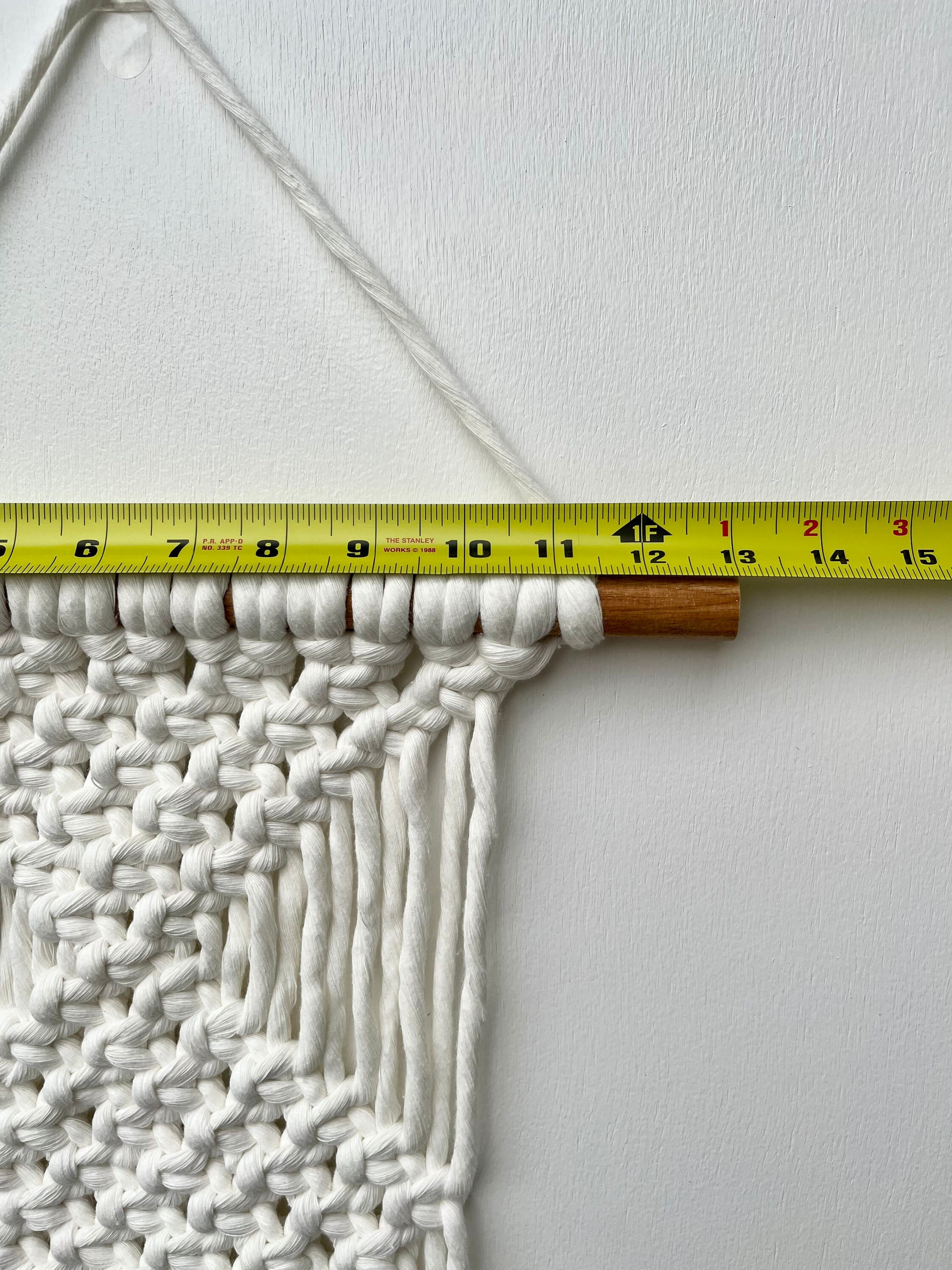 Ivory Cord Diamond Pattern Macramé Wall Hanging, Boho Wall Art, Twisted ...
