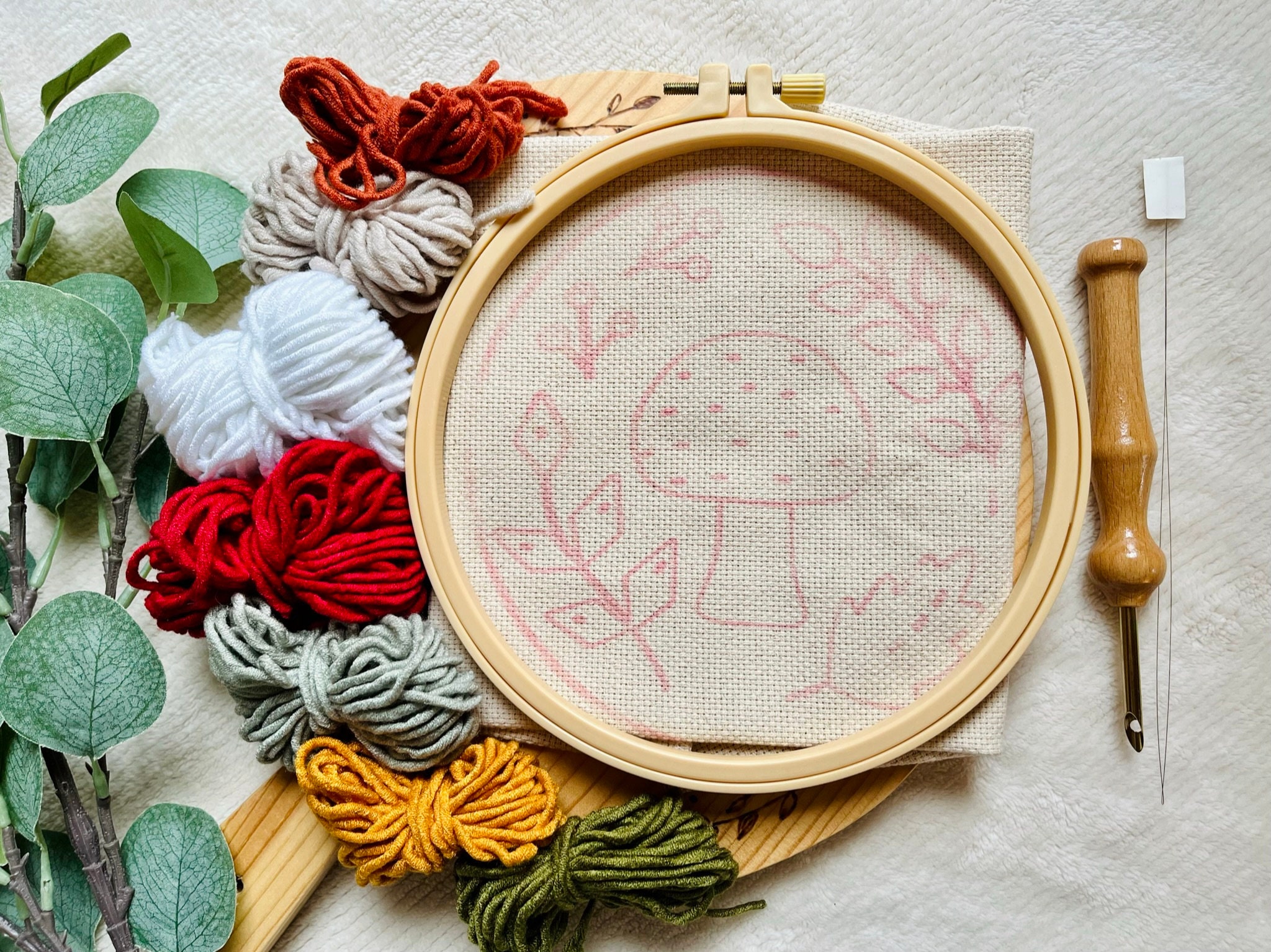 Mushroom Bouquet Punch Needle Kit, Beginner Yarn Rug Hooking DIY, Do It ...