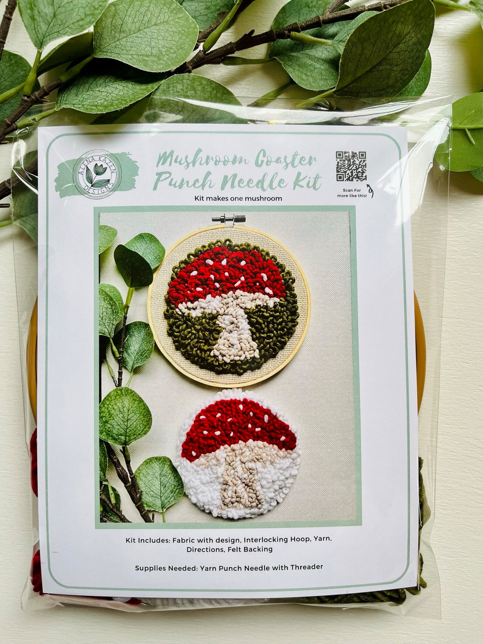Mushroom Punch Needle Kit, Beginner Yarn Rug Hooking DIY, Do It ...