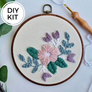 Blumenstrauß-Punschnadel-Set, Kinder-Anfänger, handgefertigtes Geschenk und Dekor, Stricknadeln zum Basteln, Stricken, Stricken, Basteln