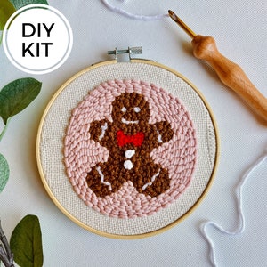 Gingerbread Punch Needle Stickset, DIY Sticknadel Set, DIY Sticknadel Set, DIY Do it yourself Basteln, Weihnachtsgeschenk,