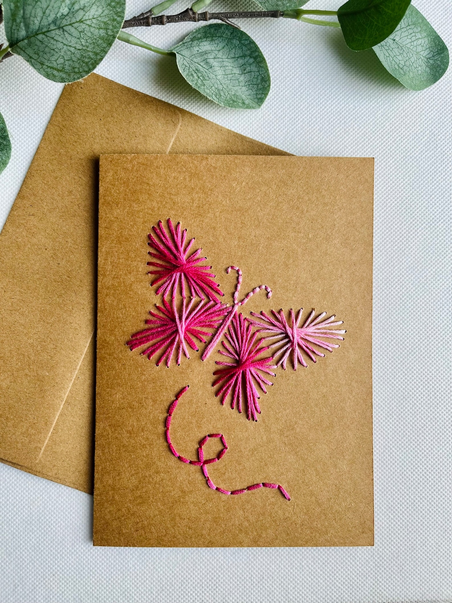 Butterfly Hand Stitched Greeting Card Kit Embroidered Etsy