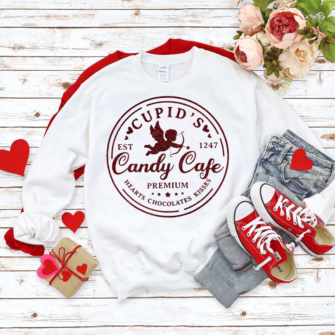 Valentine Cupid Sweater Valentine Glitter Sweater Valentine Candy