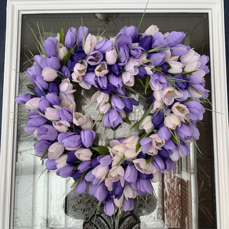Tulip Max 75% OFF Heart Wreath Valentine#39;s Day Door New product! New type Front Spring Pur