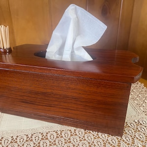 Handmade Red Cedar Tissue Box Cover: Upcycled Church Pew, NSW Memento