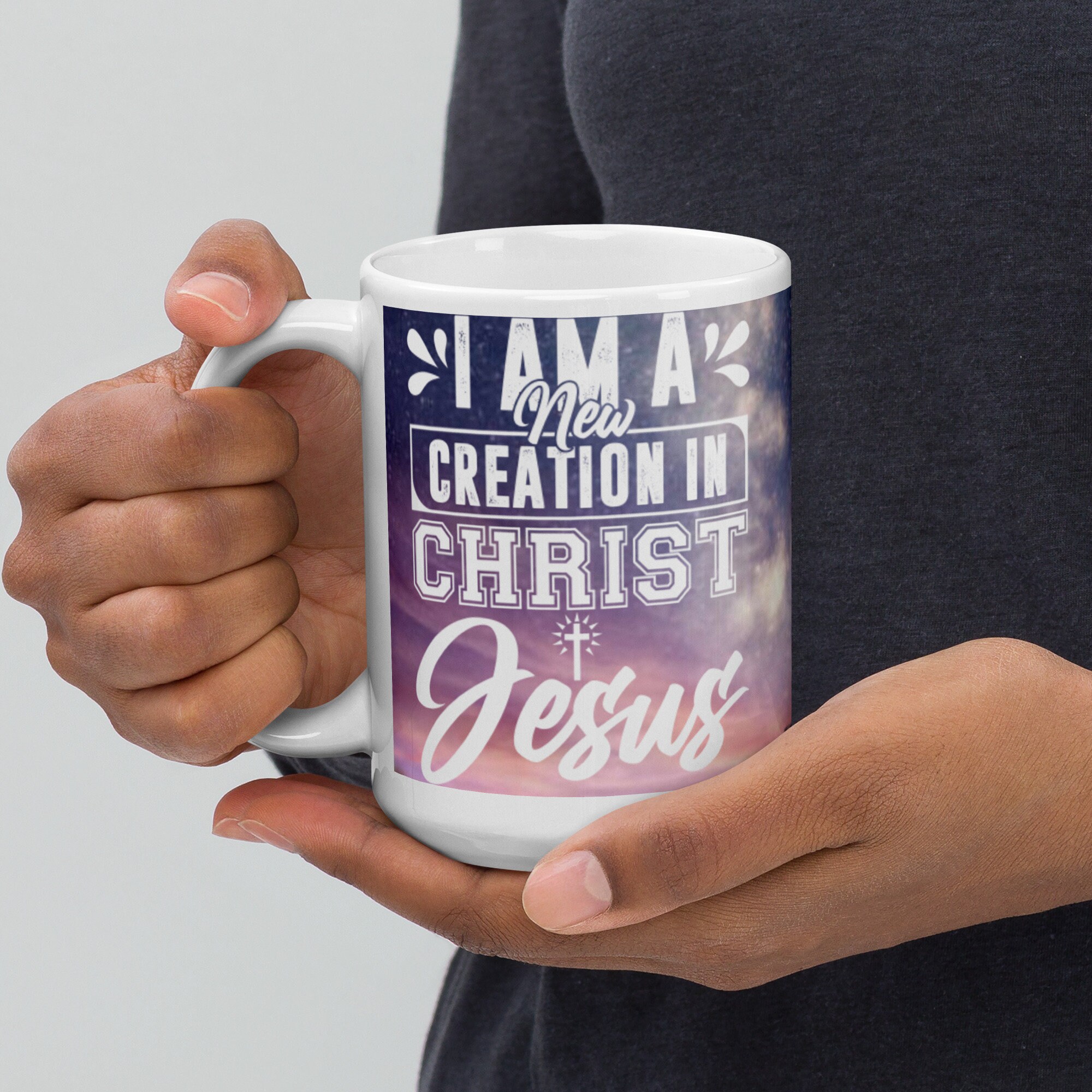 I AM A New Creation In Christ Jesus | Inspirational White glossy mug | Positive Vibes | I AM Collection